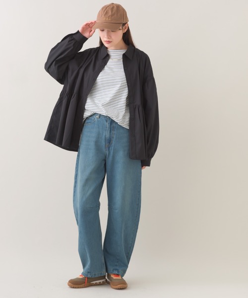 OMNES（オムネス）の「12oz ウォッシュ加工ハイウエストカーブデニムパンツ（デニムパンツ・レディース・ブルー/ネイビー・LARGE/SMALL/MEDIUM）」の19枚目の写真