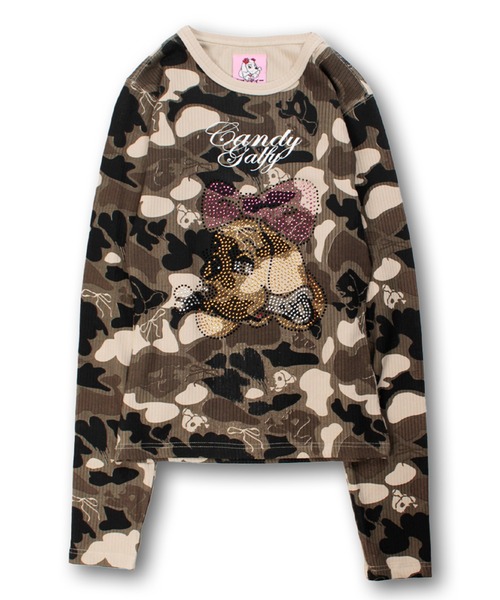 GALFY(ガルフィー)の「【GALFY/ガルフィー】カモサバイブロンT(Tシャツ/カットソー・レディース・ピンク/ベージュ/ブルー/カーキ・FREE)」の3枚目の写真