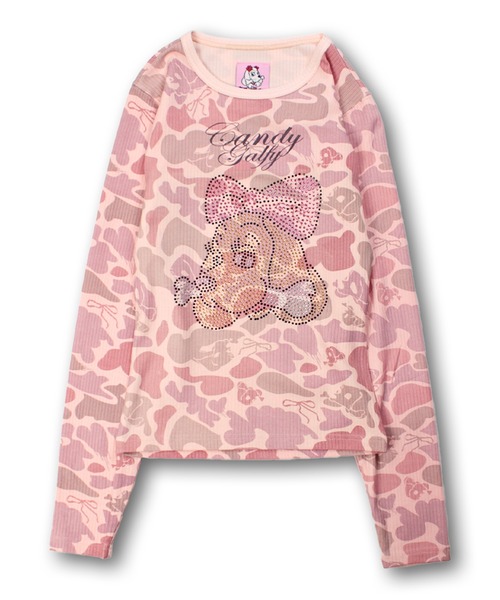 GALFY(ガルフィー)の「【GALFY/ガルフィー】カモサバイブロンT(Tシャツ/カットソー・レディース・ピンク/ベージュ/ブルー/カーキ・FREE)」の2枚目の写真