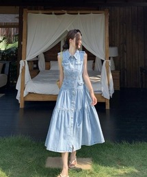 almo | 【portulaca】デニムノースリーブワンピース(ワンピース)