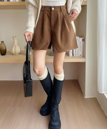 コーデュロイ タックショートパンツ
