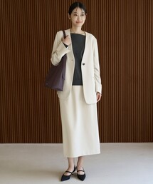 UNFILO（アンフィーロ）の「【ストレッチ/シワになりにくい】BEAUTY MOVE Iラインスカート（スカート）」