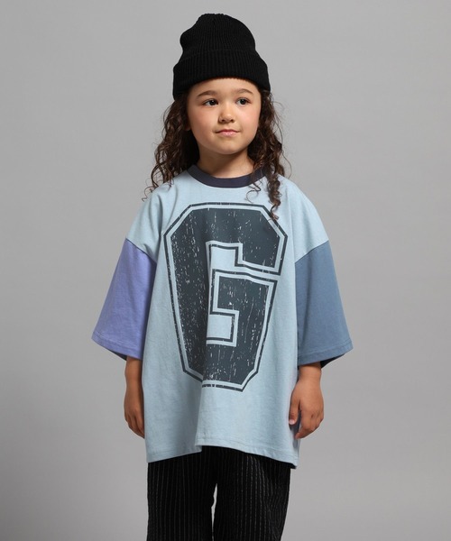 GEORGE'S（ジョージズ）の「【KIDS】ハイショクキリカエトップス（Tシャツ/カットソー・キッズ・ライトブルー/杢グレー・110cm/150cm/130cm）」の2枚目の写真