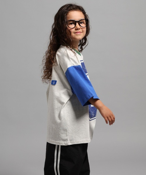 GEORGE'S（ジョージズ）の「【KIDS】ハイショクキリカエトップス（Tシャツ/カットソー・キッズ・ライトブルー/杢グレー・110cm/150cm/130cm）」の12枚目の写真