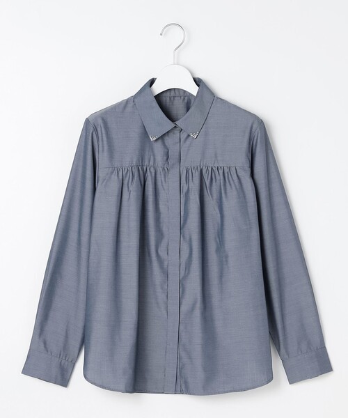 ANY SIS(エニィスィス)の「ボウタイ付きビジュー シャツ(シャツ/ブラウス・レディース・アイボリー系/ダルブルー系・MEDIUM)」の20枚目の写真
