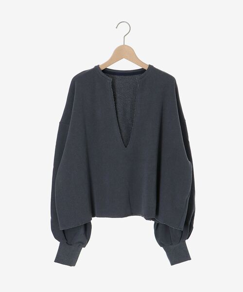 le.coeur blanc(ルクールブラン)の「ヴィンテージ裏毛ショートプルオーバー(Tシャツ/カットソー・レディース・ネイビー/ベージュ・38)」の3枚目の写真