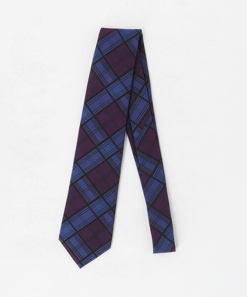 green label relaxing（グリーンレーベルリラクシング）の「GLR ジャパン タンゴ 8.0cm チェック ネクタイ（ネクタイ・メンズ・パープル/ネイビー・FREE）」の7枚目の写真