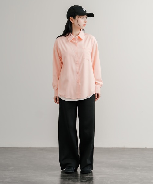 ブラウン 長袖シャツ ポケット付き ブラウン 長袖シャツ ポケット付き