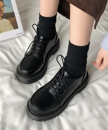 厚底レースアップローファー