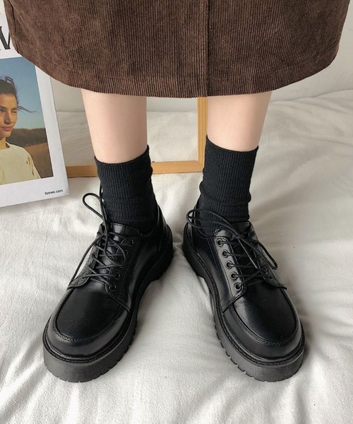 yuue' ( wear )（ユーイ）の「厚底レースアップローファー（ローファー・レディース・ブラウン/ブラック・23.5cm/24.5cm）」の5枚目の写真
