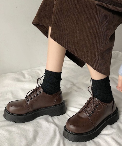 yuue' ( wear )（ユーイ）の「厚底レースアップローファー（ローファー・レディース・ブラウン/ブラック・23.5cm/24.5cm）」の15枚目の写真