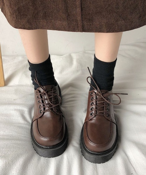 yuue' ( wear )（ユーイ）の「厚底レースアップローファー（ローファー・レディース・ブラウン/ブラック・23.5cm/24.5cm）」の11枚目の写真