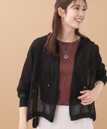 Reflect（リフレクト）の「【寒暖差対策に◎／手洗い可／旅行や通勤に】フード付きシアーカーディガン（カーディガン/ボレロ）」