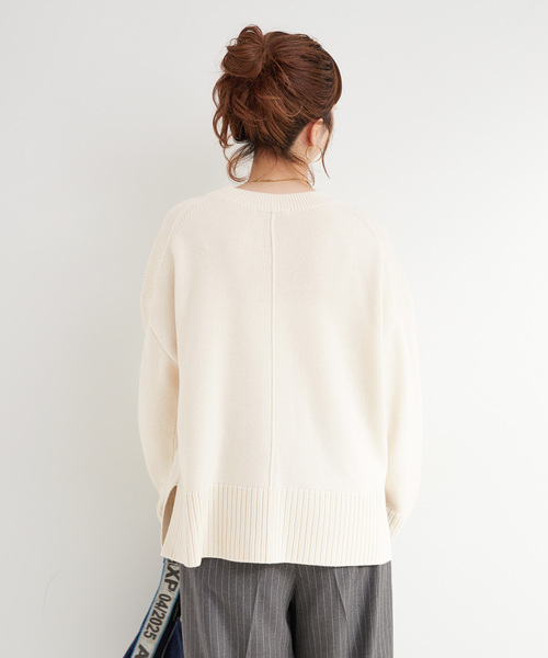 B.C STOCK(ベーセーストック)の「手洗い可 / WOOL混ニットプルオーバー(ニット/セーター・レディース・オレンジ/グリーン/アイボリー・FREE)」の10枚目の写真