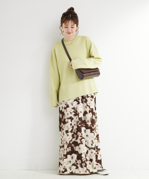 B.C STOCK(ベーセーストック)の「手洗い可 / WOOL混ニットプルオーバー(ニット/セーター・レディース・オレンジ/グリーン/アイボリー・FREE)」の12枚目の写真