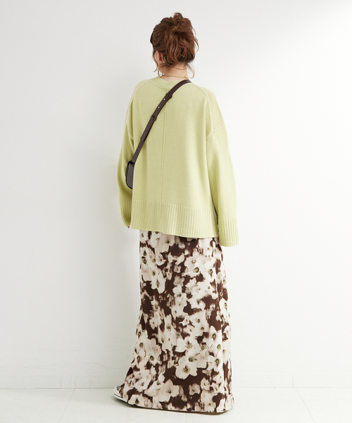 B.C STOCK(ベーセーストック)の「手洗い可 / WOOL混ニットプルオーバー(ニット/セーター・レディース・オレンジ/グリーン/アイボリー・FREE)」の14枚目の写真