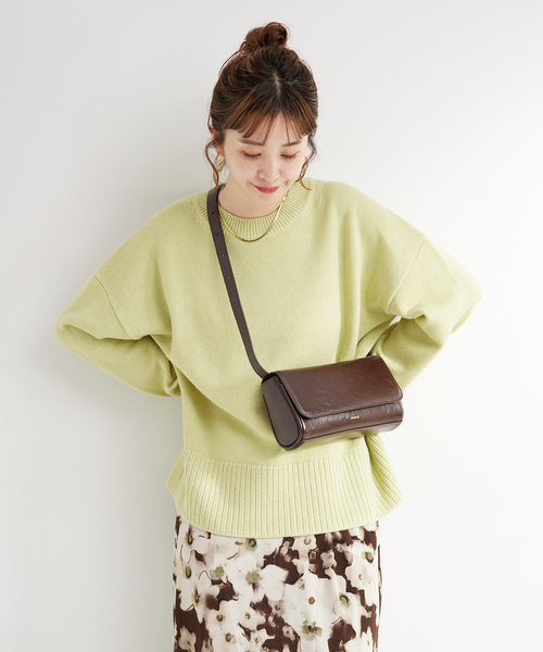 B.C STOCK(ベーセーストック)の「手洗い可 / WOOL混ニットプルオーバー(ニット/セーター・レディース・オレンジ/グリーン/アイボリー・FREE)」の15枚目の写真