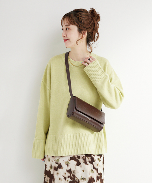 B.C STOCK(ベーセーストック)の「手洗い可 / WOOL混ニットプルオーバー(ニット/セーター・レディース・オレンジ/グリーン/アイボリー・FREE)」の16枚目の写真