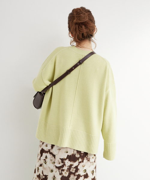 B.C STOCK(ベーセーストック)の「手洗い可 / WOOL混ニットプルオーバー(ニット/セーター・レディース・オレンジ/グリーン/アイボリー・FREE)」の19枚目の写真