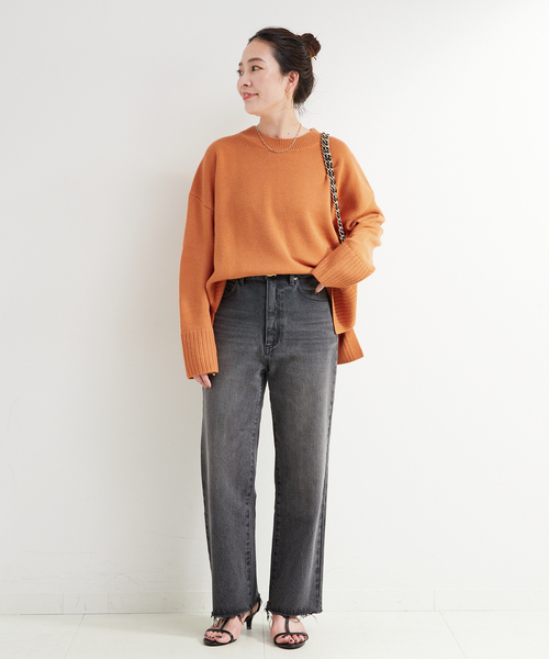 B.C STOCK(ベーセーストック)の「手洗い可 / WOOL混ニットプルオーバー(ニット/セーター・レディース・オレンジ/グリーン/アイボリー・FREE)」の20枚目の写真