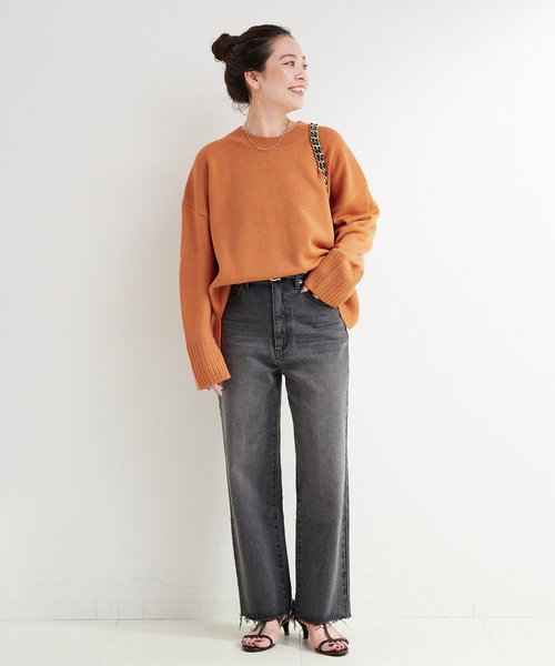 B.C STOCK(ベーセーストック)の「手洗い可 / WOOL混ニットプルオーバー(ニット/セーター・レディース・オレンジ/グリーン/アイボリー・FREE)」の21枚目の写真