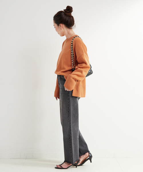 B.C STOCK(ベーセーストック)の「手洗い可 / WOOL混ニットプルオーバー(ニット/セーター・レディース・オレンジ/グリーン/アイボリー・FREE)」の22枚目の写真