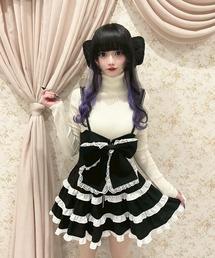 Ank Rouge（アンクルージュ）の「BIGリボン配色ティアードジャンスカ（その他パンツ）」