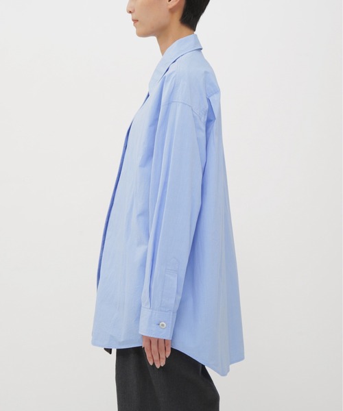 MHL.（エムエイチエル）の「BRUSHED COTTON CHAMBRAY（シャツ/ブラウス・レディース・ライトブルー/カーキ・1/2）」の5枚目の写真