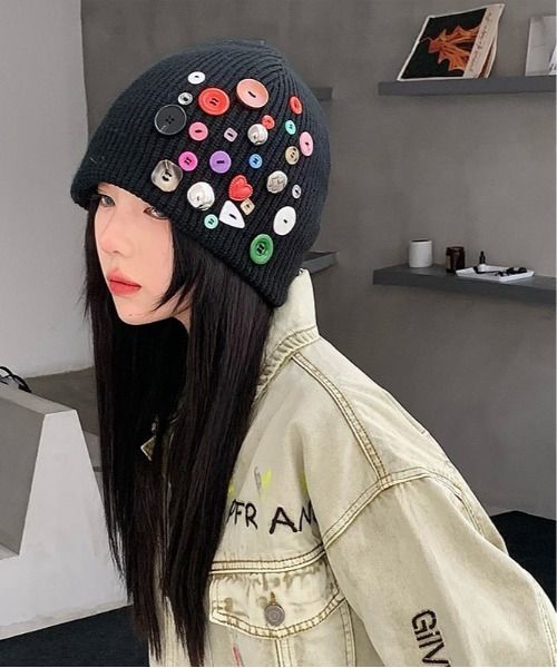 セール】リメイクニット帽 ビーニー ニットキャップ（ニットキャップ