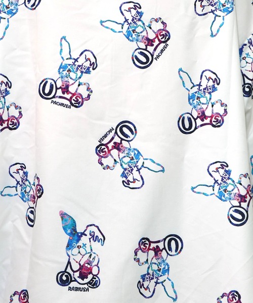 ♡ うさ出品 ♡ ぽた セール】153634：パチうさ×ラビル柄 ネクタイ付きシャツ（シャツ
