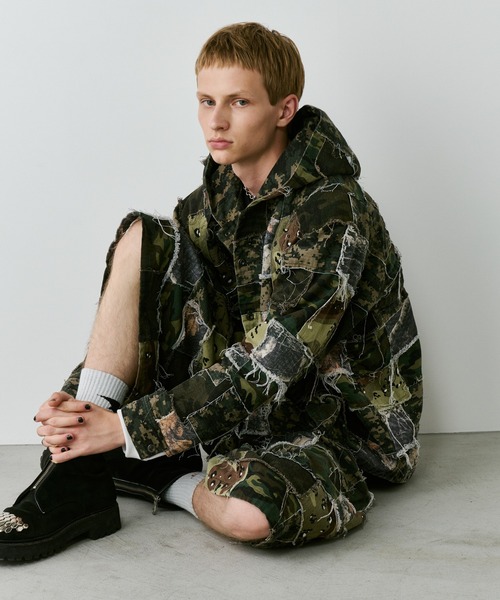 AIVER(アイバー)の「PALEDUSK×AIVER カモボロ3WAYフードシャツ(その他アウター・メンズ・ダークカーキ/ベージュ・LARGE/MEDIUM/SMALL)」の18枚目の写真