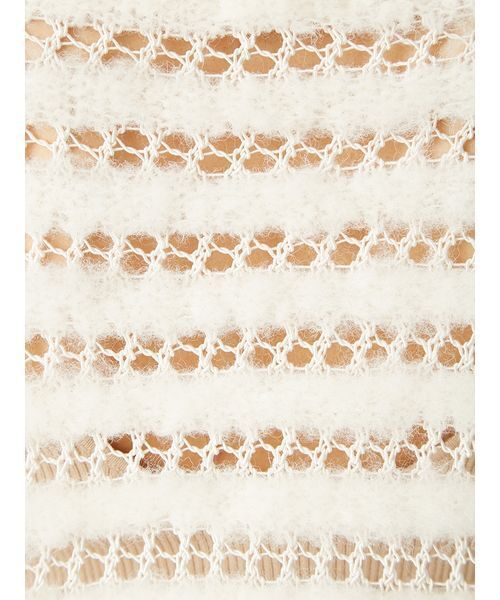 FRAY I.D（フレイアイディー）の「ネット編みシャギーボーダーカーデ（カーディガン/ボレロ・レディース・オフホワイト/グレー/ターコイズブルー・F）」の16枚目の写真