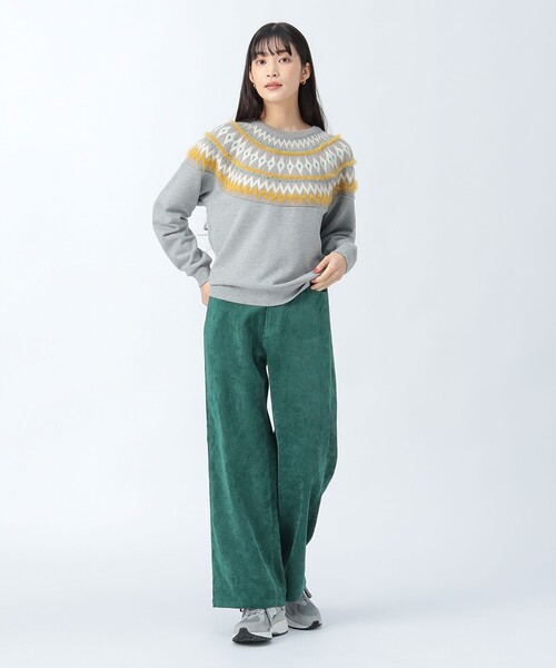 BEAMS HEART(ビームスハート)の「ジャカードニット コンビ スウェット(スウェット・レディース・ライトグレー/ネイビー/ホワイト系その他5・FREE)」の11枚目の写真