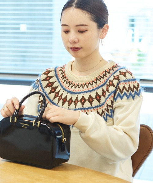 BEAMS HEART(ビームスハート)の「ジャカードニット コンビ スウェット(スウェット・レディース・ライトグレー/ネイビー/ホワイト系その他5・FREE)」の2枚目の写真