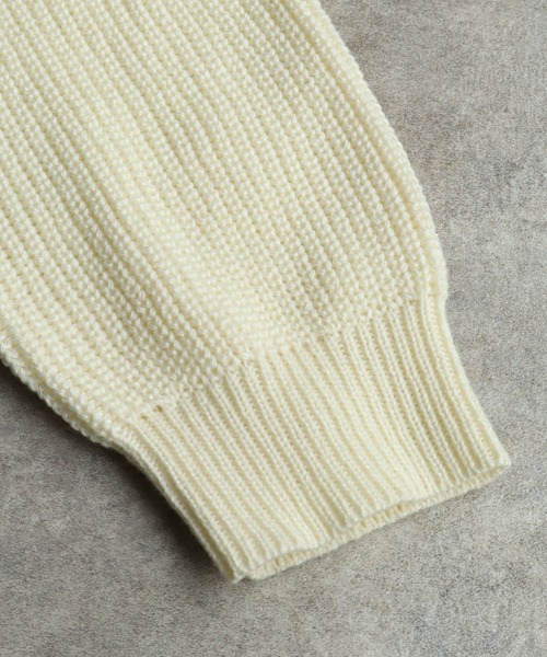 KANGOL(カンゴール)の「【KANGOL/カンゴール】ロゴ刺繍 畦編み クルーネック ニット セーター(ニット/セーター・メンズ・ブラック/ベージュ/ネイビー/アイボリー・M/L/XL)」の12枚目の写真