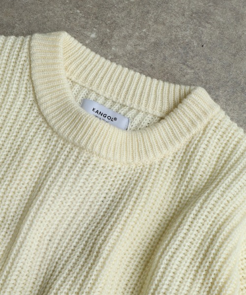 KANGOL(カンゴール)の「【KANGOL/カンゴール】ロゴ刺繍 畦編み クルーネック ニット セーター(ニット/セーター・メンズ・ブラック/ベージュ/ネイビー/アイボリー・M/L/XL)」の14枚目の写真