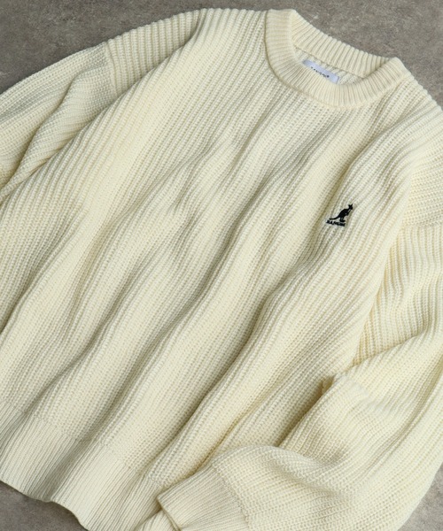 KANGOL(カンゴール)の「【KANGOL/カンゴール】ロゴ刺繍 畦編み クルーネック ニット セーター(ニット/セーター・メンズ・ブラック/ベージュ/ネイビー/アイボリー・M/L/XL)」の9枚目の写真