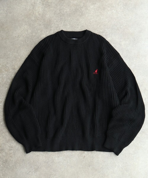 KANGOL(カンゴール)の「【KANGOL/カンゴール】ロゴ刺繍 畦編み クルーネック ニット セーター(ニット/セーター・メンズ・ブラック/ベージュ/ネイビー/アイボリー・M/L/XL)」の19枚目の写真