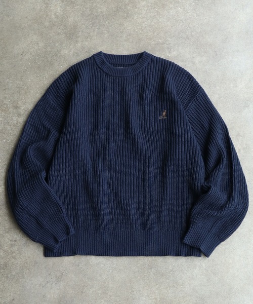 KANGOL(カンゴール)の「【KANGOL/カンゴール】ロゴ刺繍 畦編み クルーネック ニット セーター(ニット/セーター・メンズ・ブラック/ベージュ/ネイビー/アイボリー・M/L/XL)」の18枚目の写真