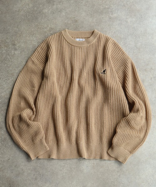 KANGOL(カンゴール)の「【KANGOL/カンゴール】ロゴ刺繍 畦編み クルーネック ニット セーター(ニット/セーター・メンズ・ブラック/ベージュ/ネイビー/アイボリー・M/L/XL)」の17枚目の写真