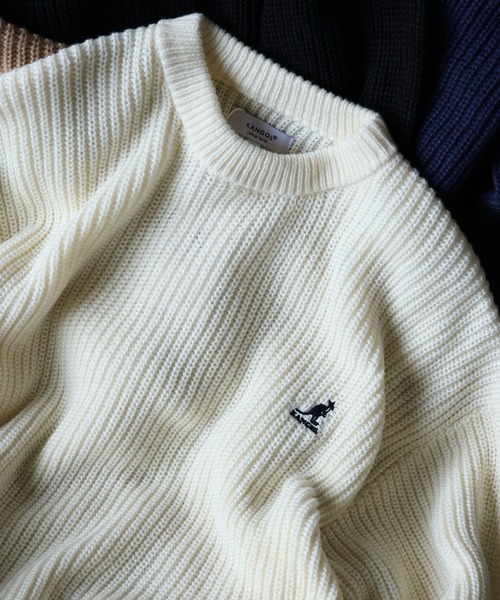 KANGOL(カンゴール)の「【KANGOL/カンゴール】ロゴ刺繍 畦編み クルーネック ニット セーター(ニット/セーター・メンズ・ブラック/ベージュ/ネイビー/アイボリー・M/L/XL)」の20枚目の写真