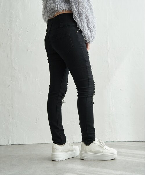 VENCEEXCHANGE(ヴァンスエクスチェンジ)の「ハイウエストダメージスキニーデニム(デニムパンツ・レディース・ダークブルー/ブラック/ブルー・SS/S/M/L)」の13枚目の写真