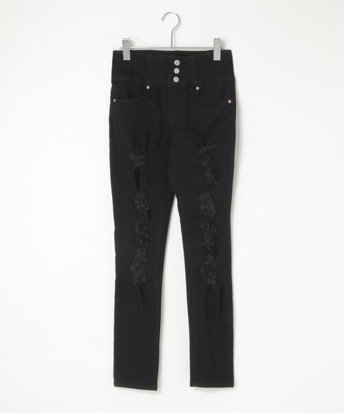 VENCEEXCHANGE(ヴァンスエクスチェンジ)の「ハイウエストダメージスキニーデニム(デニムパンツ・レディース・ダークブルー/ブラック/ブルー・SS/S/M/L)」の8枚目の写真