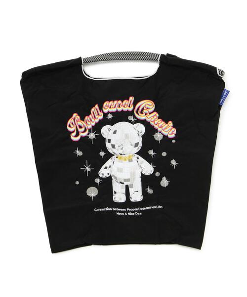 Ball&Chain(ボールアンドチェーン)の「Ball&Chain(ボールアンドチェーン) MIRROR.BALLBEAR/Mサイズ(エコバッグ/サブバッグ・レディース・ブラック/チャコールグレー・F)」の2枚目の写真