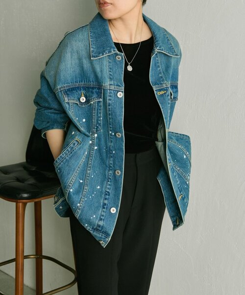 【ear PAPILLONNER】デニムジャケット【SUM1 STYLE】 ペイントデニムジャケット【SUM1 STYLE】（その他アウター）｜ear