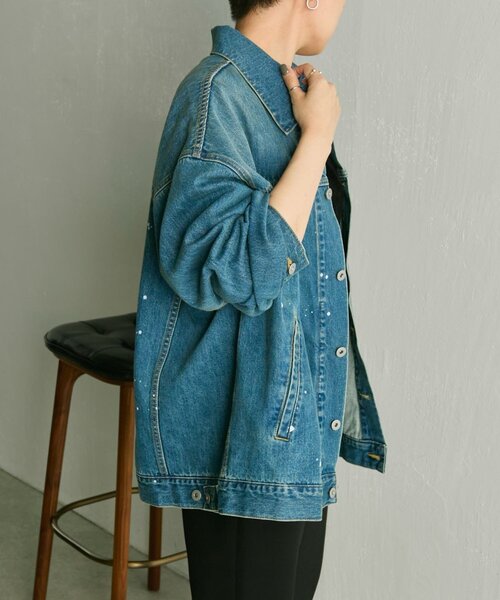 ear PAPILLONNER(イアパピヨネ)の「ペイントデニムジャケット【SUM1 STYLE】(その他アウター・レディース・ブルー・FREE)」の21枚目の写真