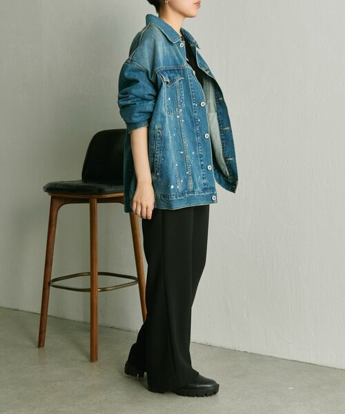ear PAPILLONNER(イアパピヨネ)の「ペイントデニムジャケット【SUM1 STYLE】(その他アウター・レディース・ブルー・FREE)」の20枚目の写真