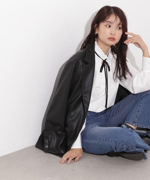 セール】ベロアリボンスキッパーブラウス（シャツ/ブラウス）｜N.（N