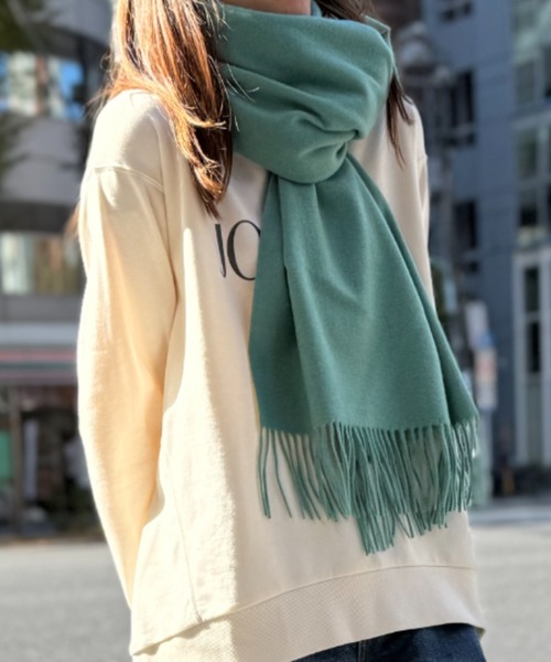 ikka（イッカ）の「カシミヤタッチカラーマフラー（マフラー・レディース・グリーン/チャコール/オレンジ/アイボリー/ブラウン系その他/グレー/ブルー・FREE）」の18枚目の写真