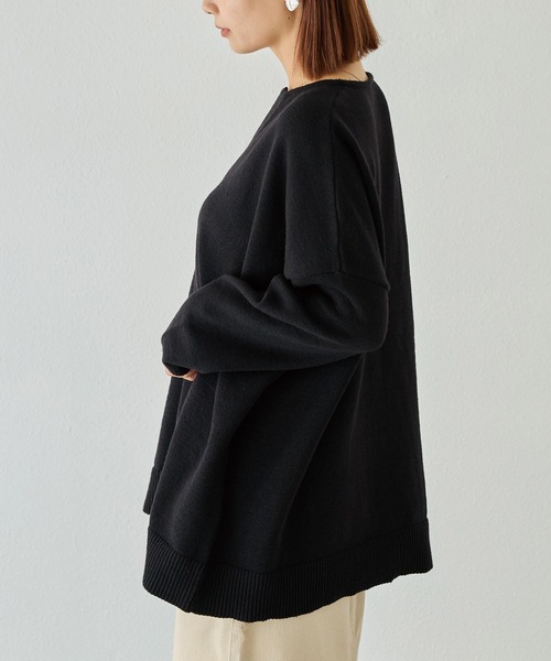 LAVEANGE(ラビアンジェ)の「【洗える】スキッパーニットプルオーバー(ニット/セーター・レディース・ブラウン/チャコールグレー/ブラック・4L/3L/F)」の6枚目の写真